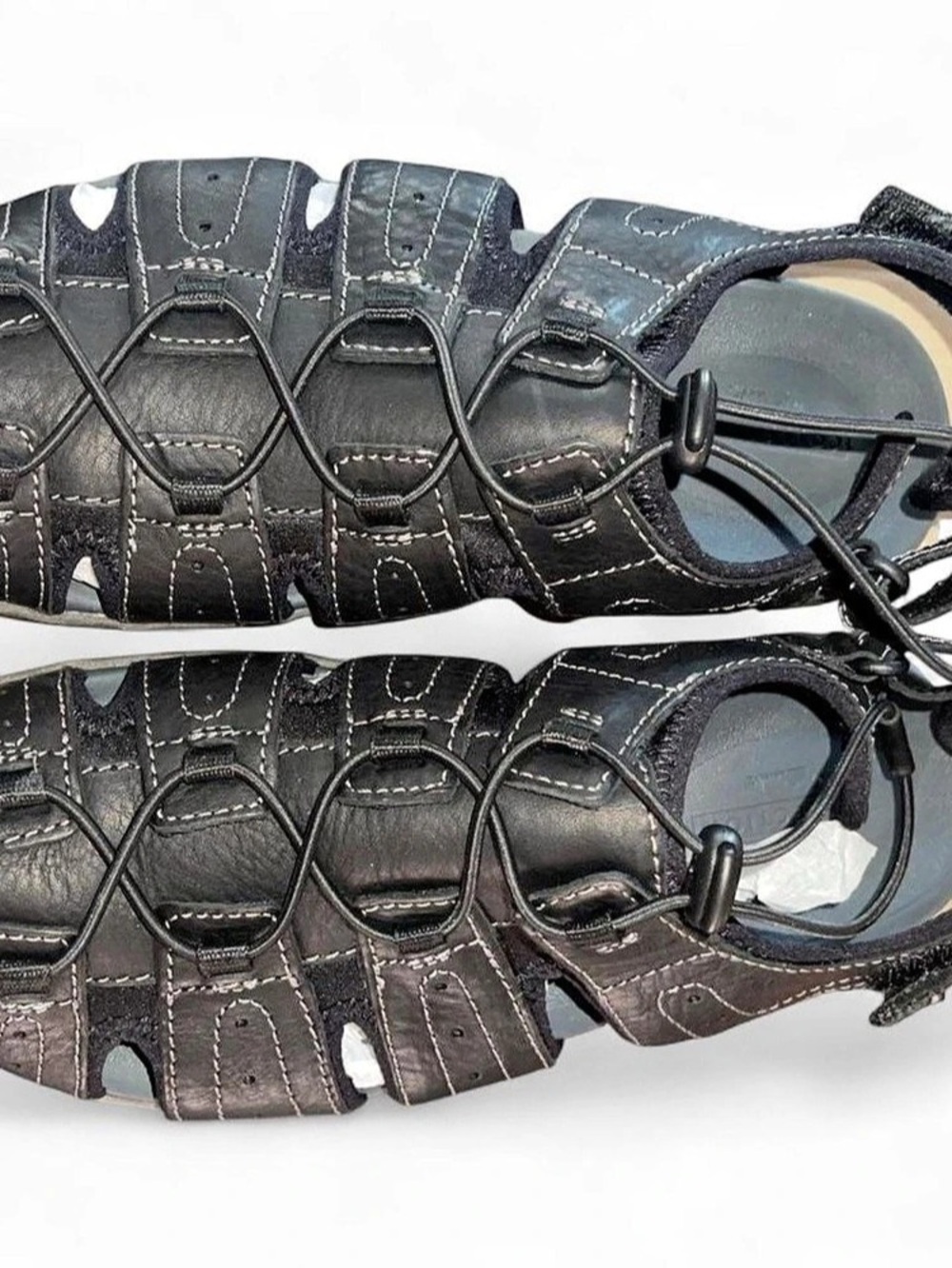 Clarks Brixby Cove Leather Sandals Black US 8 Wide